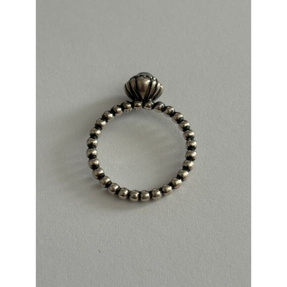 Pandora Sterling Silver Ring Grey Stone Size 7.5 Authentic - Picture 3 of 4